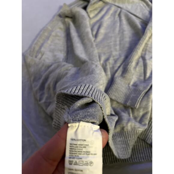 Tommy Bahama 100% Cotton 1/4 Zip Sweater - Gray - Size Medium - Picture 7 of 7